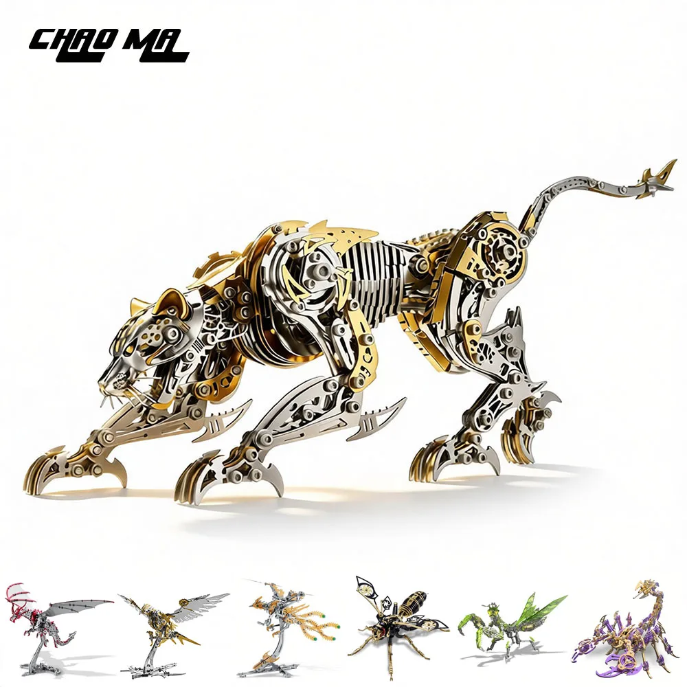 

DIY assembly 3D metal model kit scorpion cheetah wasp falcon pterosaur phoenix toy ornament mechanical puzzle solving boy gift