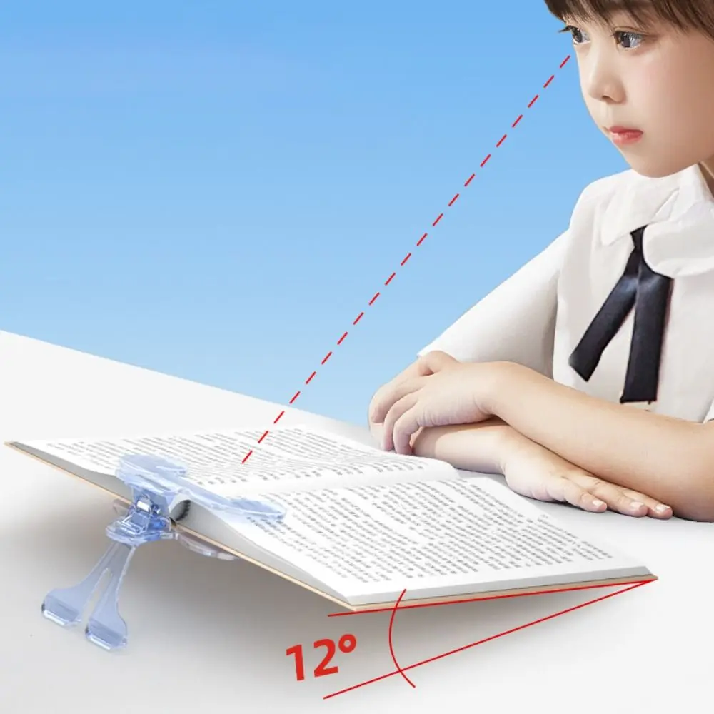 Easy To Read Reading Bookmark Holder 12° Anti-slip Transparent Book Holder Plastic Note Holder for Student Learning Tools