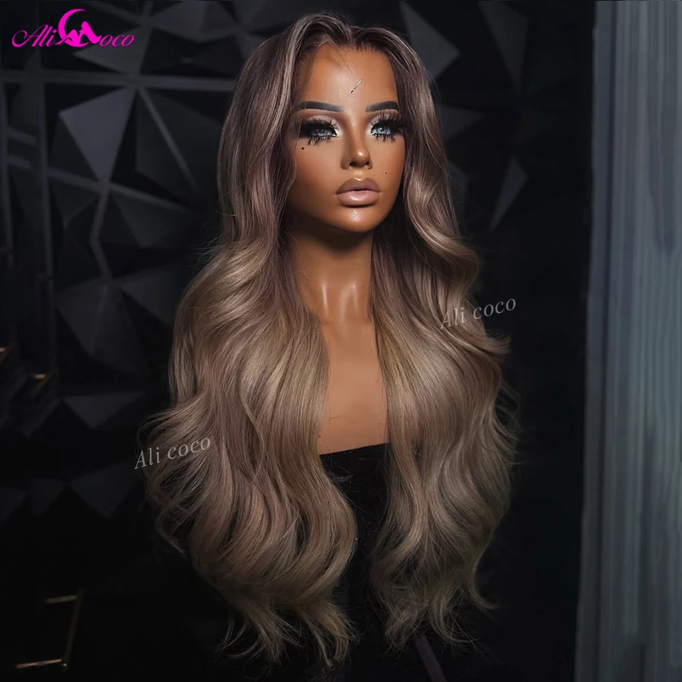 New Upgrade 200 Density HD Lace Front Drawstring Wigs Human Hair Glueless Ombre Gray Ash Blonde  Body Wave for Women with Tape