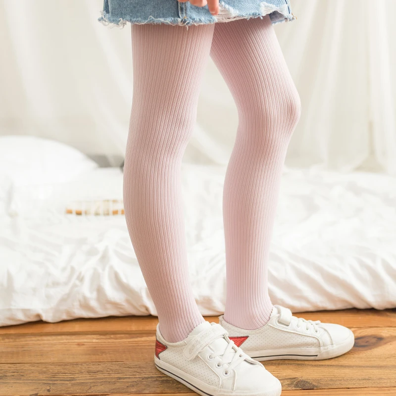 Autumn Baby Kids Thin Velvet Anti-pilling Pantyhose High-quality Spring Princess Child Girls Candy Color Geometric Stripe Tights