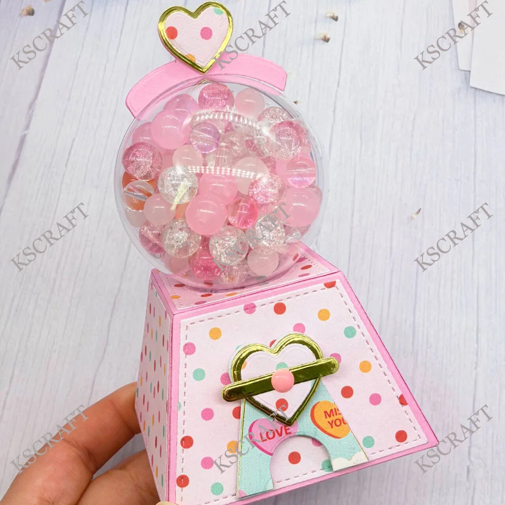 KSCRAFT Gumball Gift Box Cutting Dies Stencils for DIY Scrapbooking Decorative Embossing DIY Paper Cards