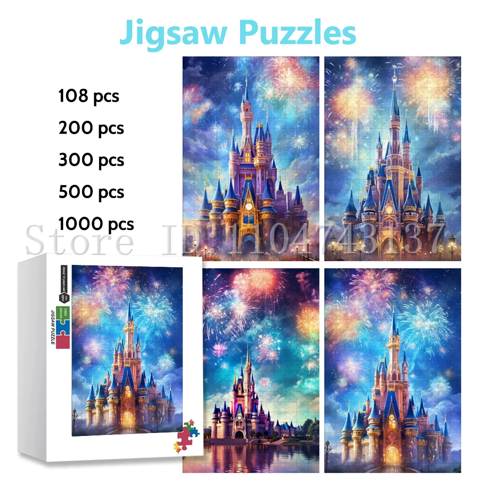 

Disney Castle Scenery Jigsaw Puzzles for Adults Decompressing Toys Fantasy Landscape Wooden Puzzles New Year Unique Gift
