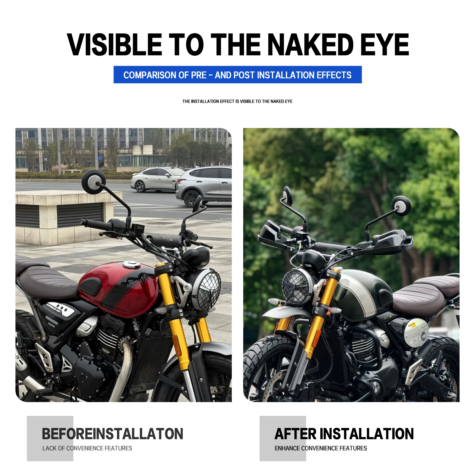 Image 4: Protection de guidon en alliage d'aluminium pour moto Triumph Scrambler 400X XC Speed400, protection contre le vent