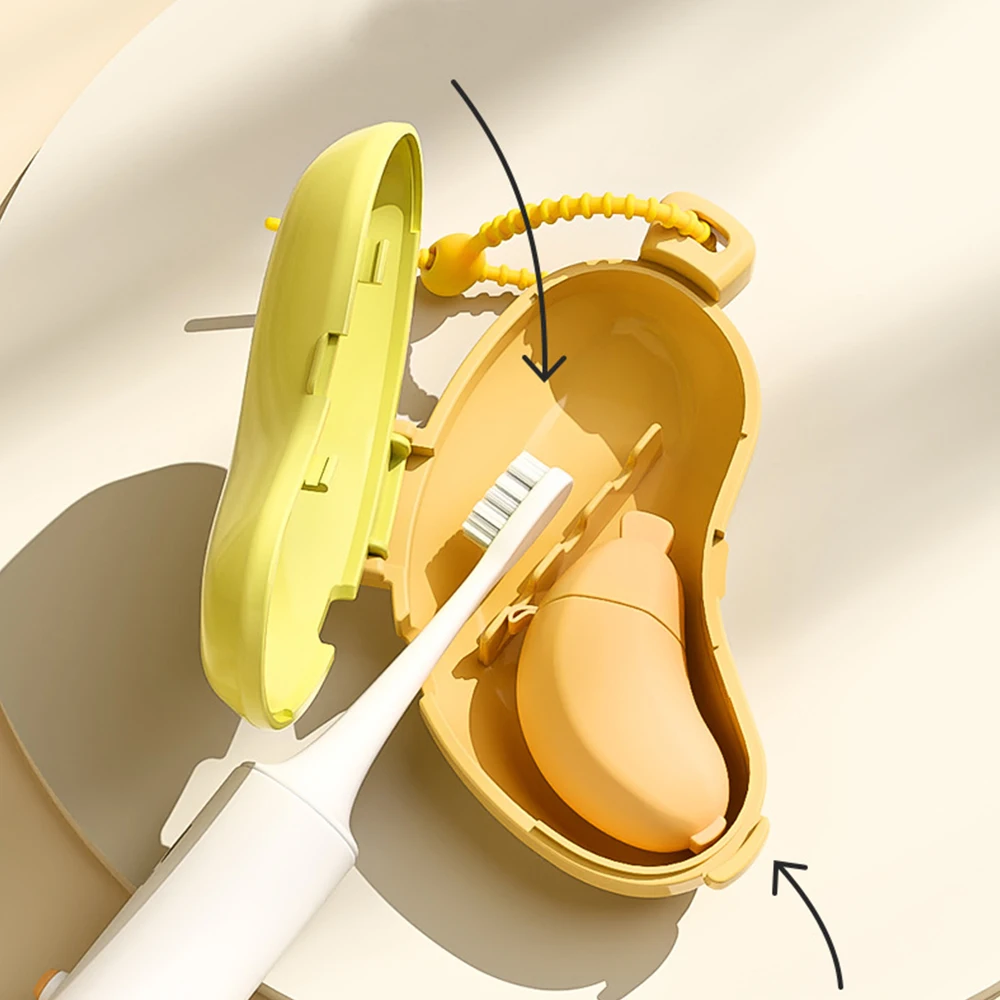 غطاء فرشاة أسنان على شكل موز وحقيبة سفر معجون أسنان، حامل سيليكون مقاوم للغبار، للتخييم، المنزل #3