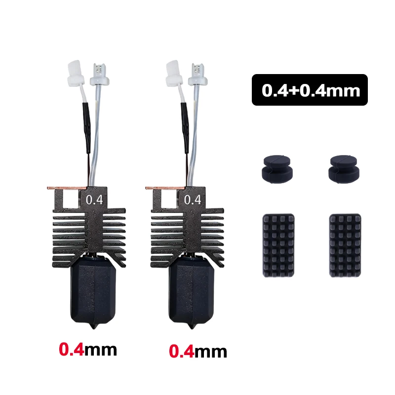 Für Snapmaker U1: Komplett montiertes Hotend-Kit mit integrierter 0,4-mm-Düse aus gehärtetem Stahl, 24V 48W Keramikblock-Kit, verbessertes U1 Hotend
