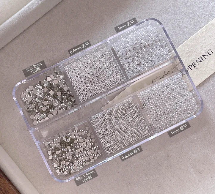 KANIU 1 Box Glänzende Klare Kristall-Edelsteine Nagelrhinestones Glas AB Flachbodige Gemischte Fantasieformen Diamanten Maniküre Dekorations-Set – Detail 12