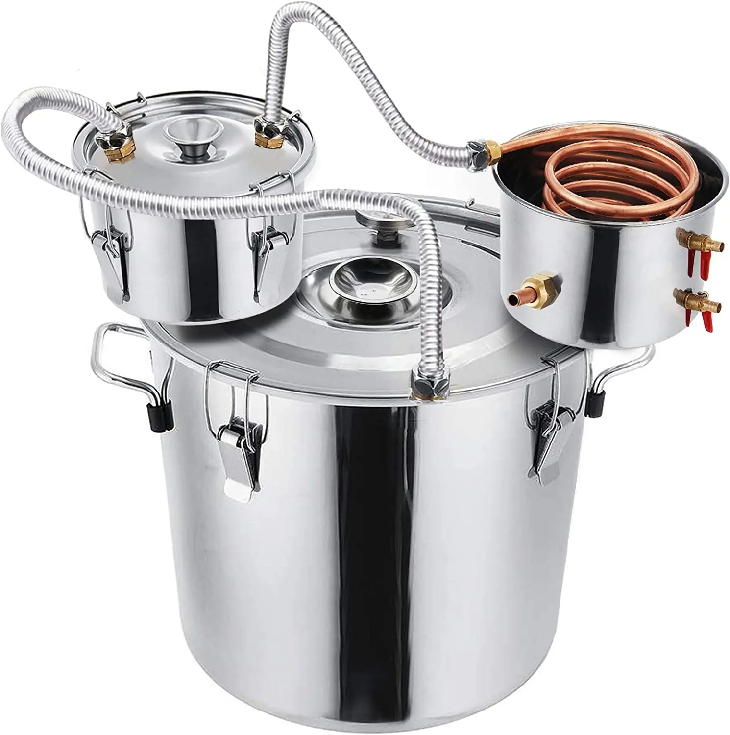 Customizable Alcohol stills with circulating pump Copper tubing, homemade beer, built-in thermometer