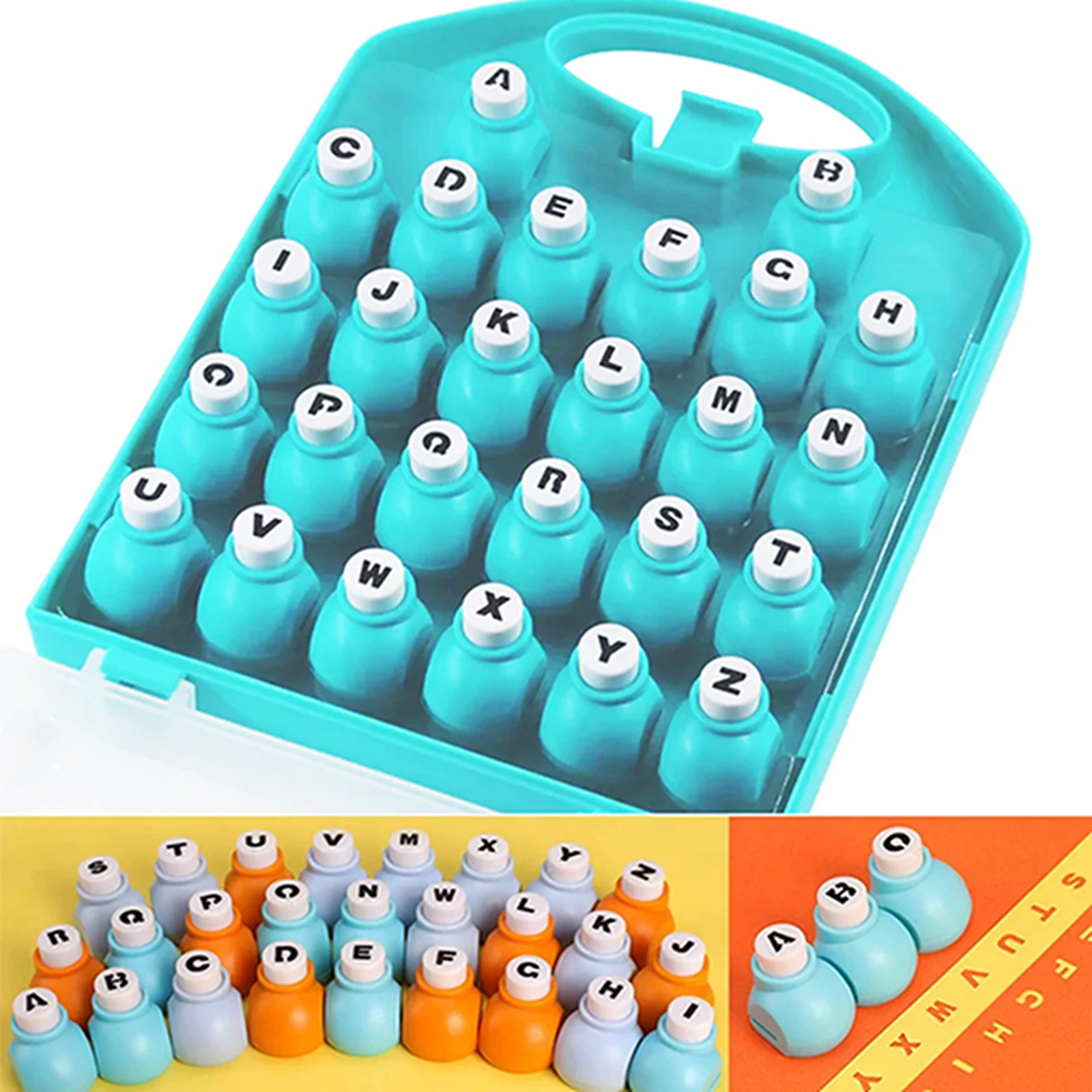 26pcs English letters Mini Paper Punchers with Case, Uppercase Alphabet Crafting Shapes, Scrapbook Paper Punchers for Crafting