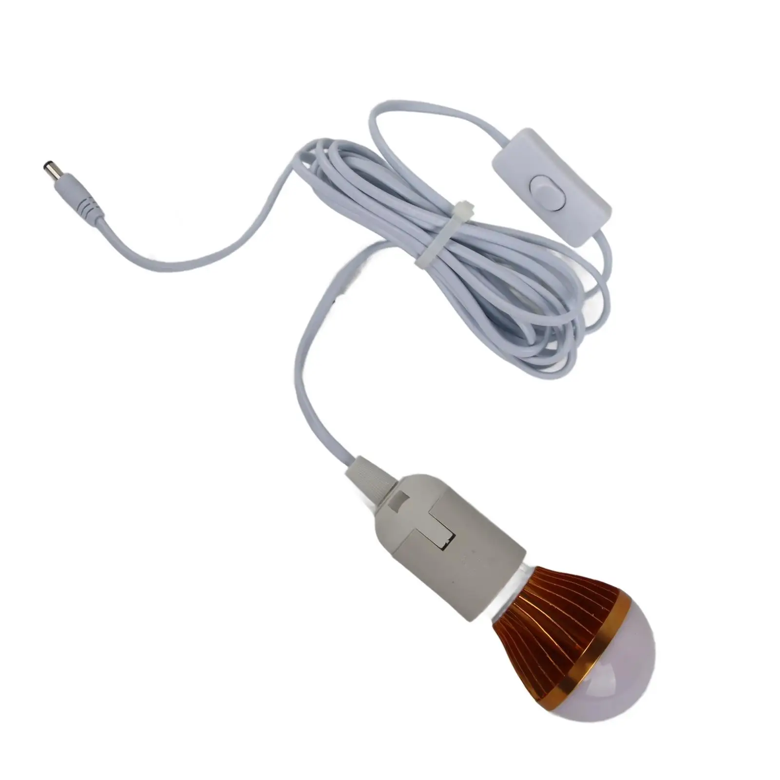 12V 5W E27 Solar-Controlled Spiral LED Ball Bulb - High Brightness with Cable