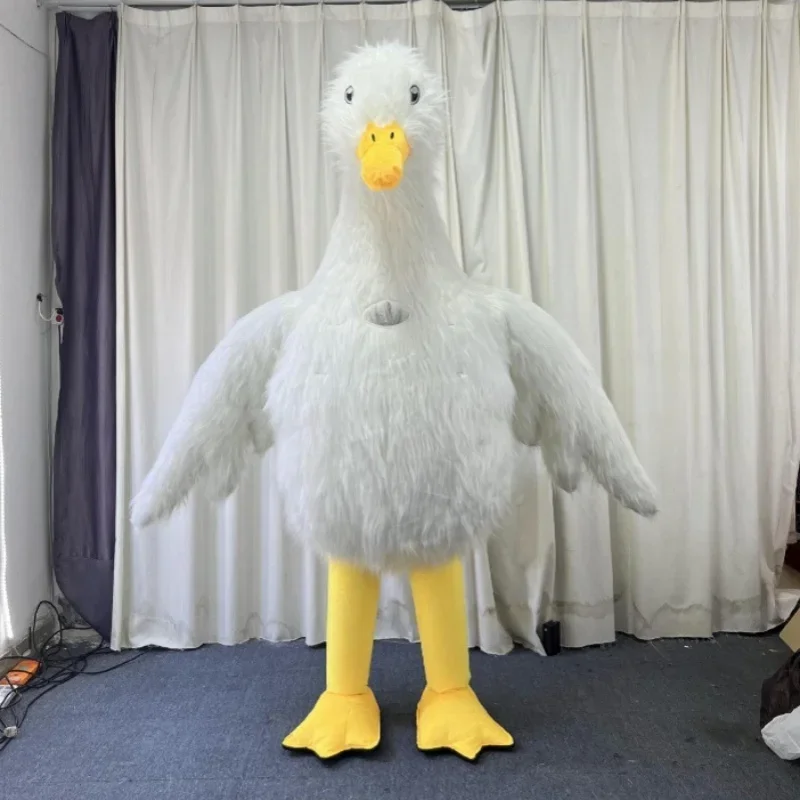 Ganso Branco Inflável Gigante Roupas, Desenhos Animados De Pelúcia, Mascote Vestindo, Andando Anúncio, Cosplay, Festa De Halloween, 260cm