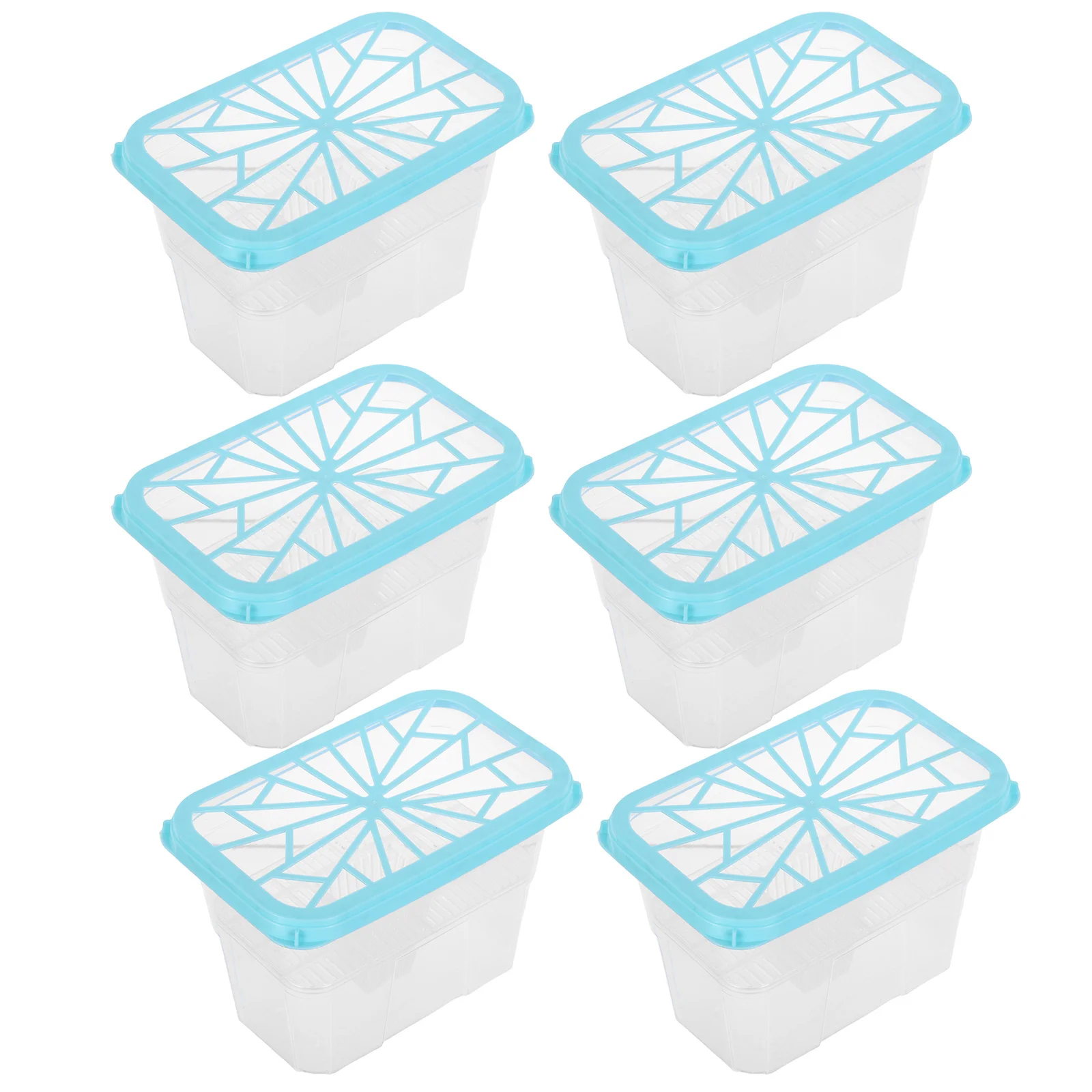 

6pcs Empty Moisture Absorber Box Refillable Dehumidification Container For Closet Wardrobe Humidity Control Plastic Storage