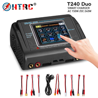 HTRC Lipo Charger T240/T400 DUO AC 150W DC 240W 10A Touch Screen Dual Channel Battery Balance Charger Discharger For RC Toys