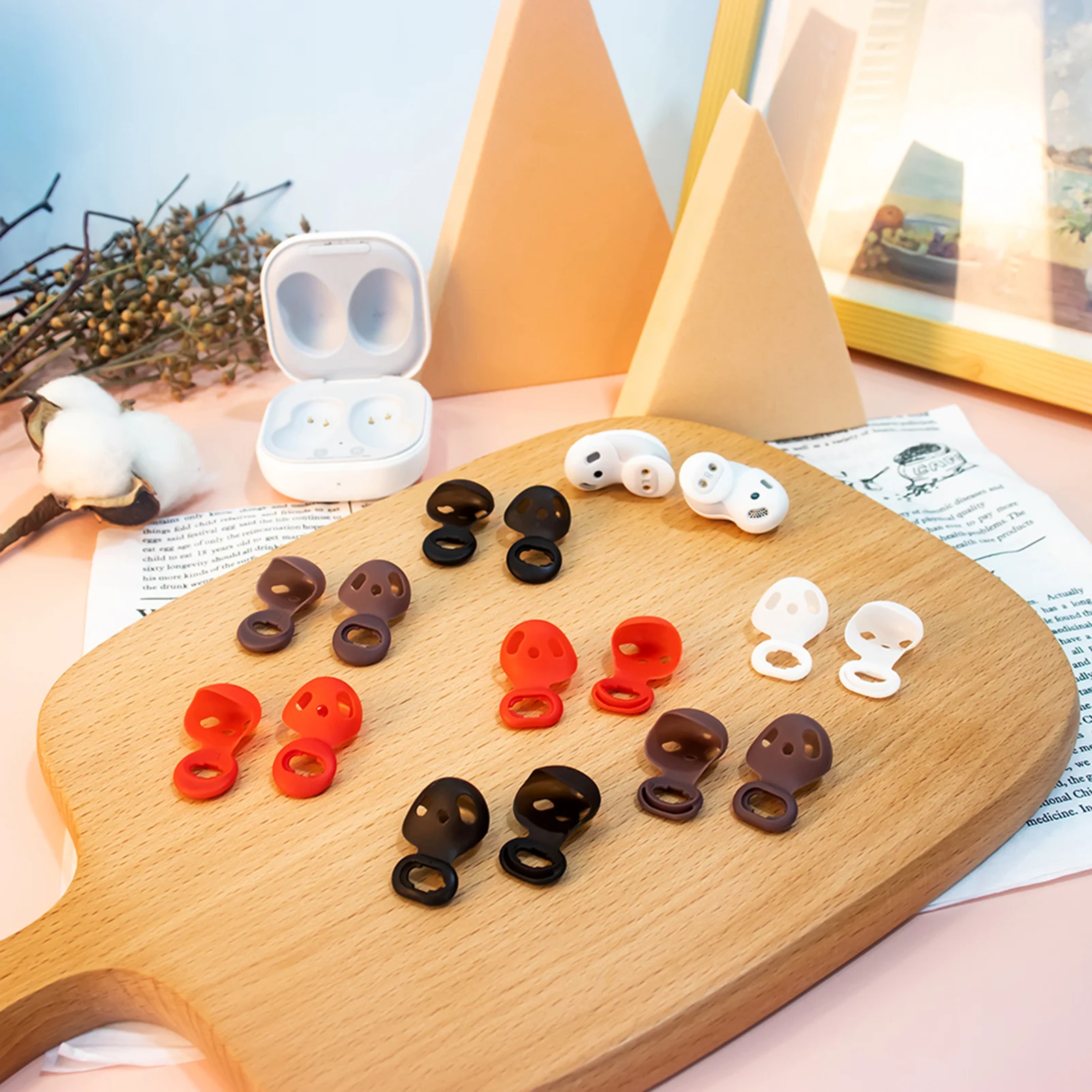 8 Pasang Earbud Pengganti Sayap Telinga Adaptor Silikon Ujung Telinga Langsung ForGalaxy Buds untuk Aksesori Live Earbud SamsungGalaxy