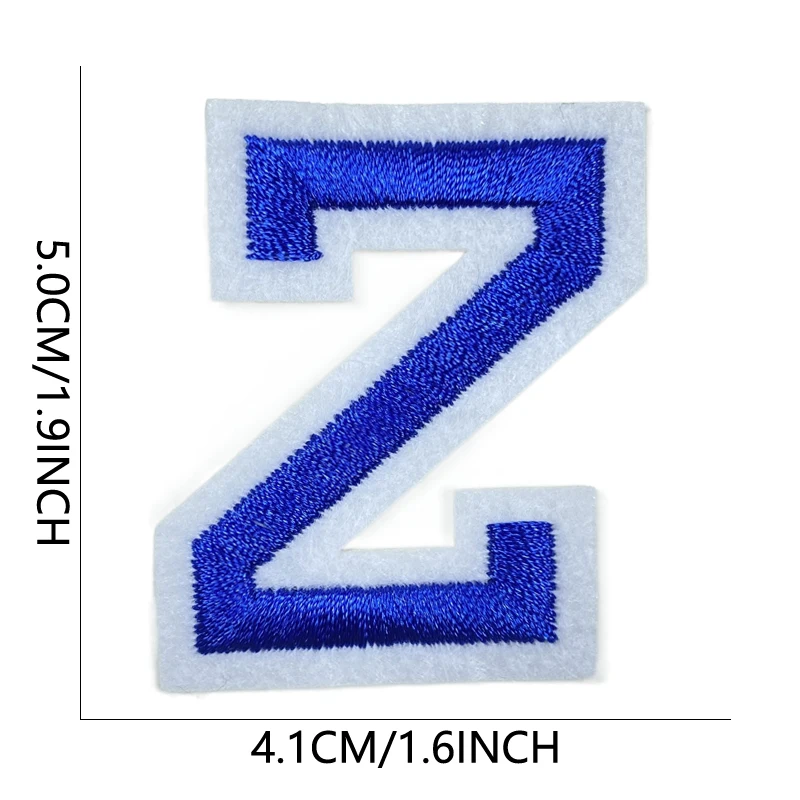 Patches Ijzer Op Letters Blauw Geborduurd Voor Kleding Mochila Parches Para Naszywki Letras Alfabet Naaien Bordadas Adhesivas Ropa