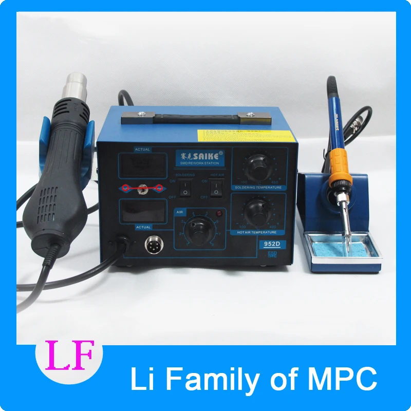 

NEW arrival saike 952D rework station hot air gun soldering station 220V or 110V