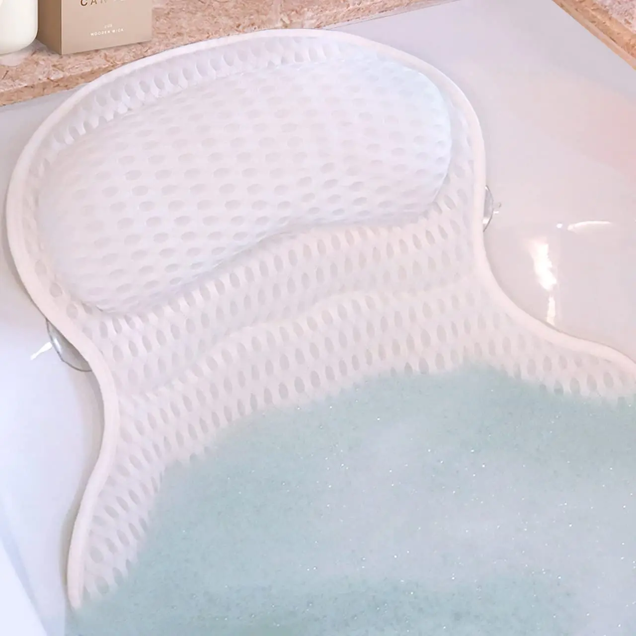 Luxury Bathtub Pillow for Tub Neck and Back Support, Ergonomic Tub Pillow for Bath,Great Spa Bathtub Accessories