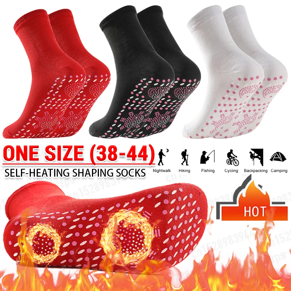 1 Pair Self Heating Socks Heated Socks for Men Women One Size Comfortable Breathable Warm Socks Cold-Resistant Winter Supplies