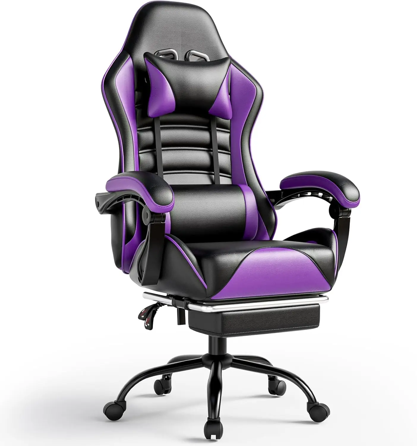 Video Game Chair , Computer  Chairs , Adjustable Lumbar Pillow Headrest Office DeskGamer with Footrest