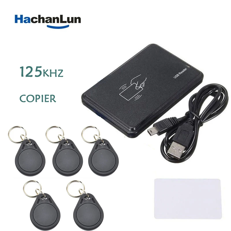 

RFID Copier Duplicator 125KHz Key fob Smart Card Reader Writer 125khz Programmer USB ID T5577 EM4305 Cards Tags