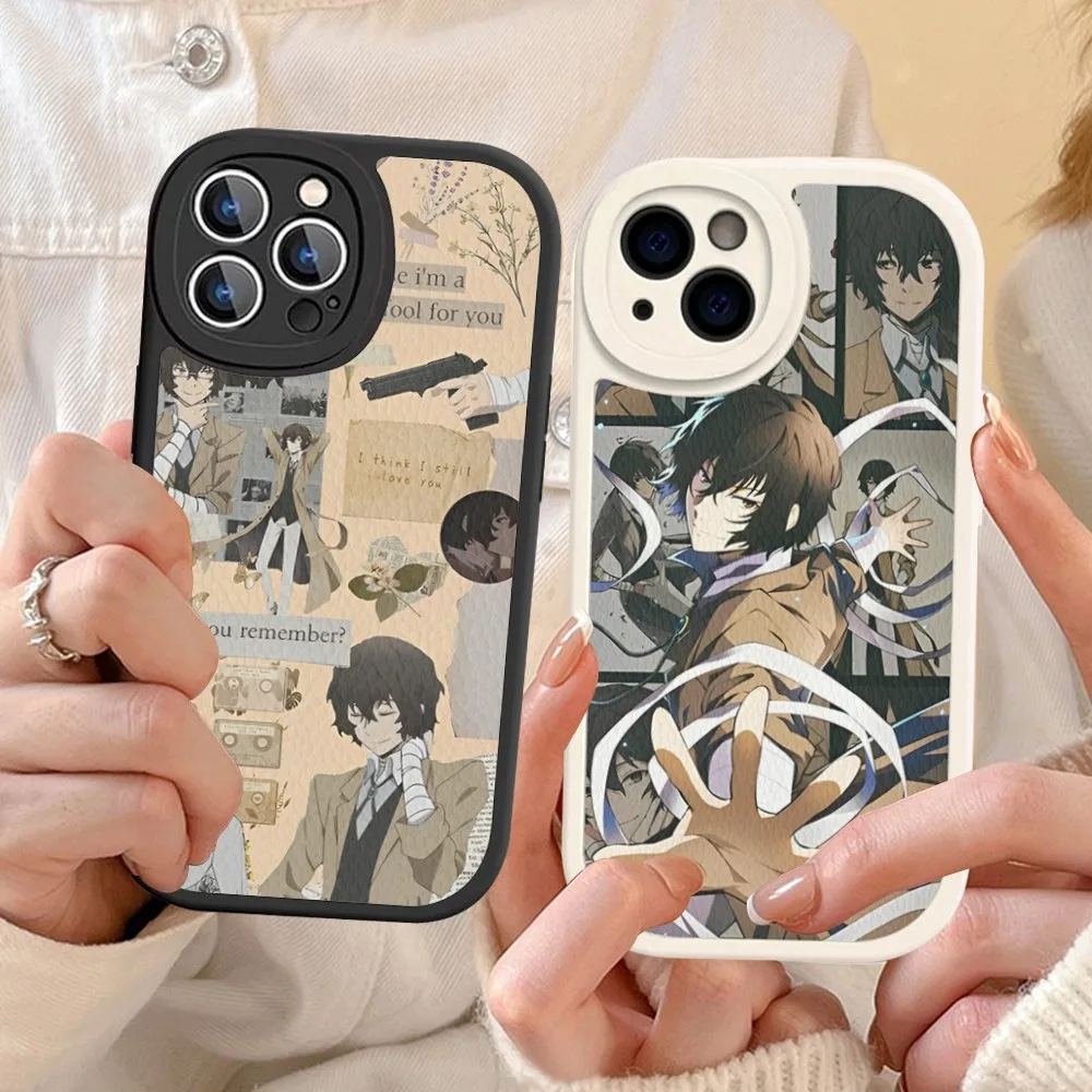 

Japan Anime Bungou Stray Dogs Dazai Osamu Case Hard Leather For iPhone 14 13 12 Mini 11 14 Pro Max Xs X Xr 7 8 Plus Fundas