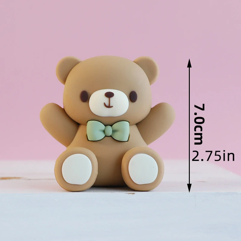 Rosa blauer Bär Geburtstagstorte Topper Dekoration Junge Mädchen Happy One 1. Geburtstag Kuchen Babyparty Bär Thema Party Geschlecht offenbaren – Detail 15