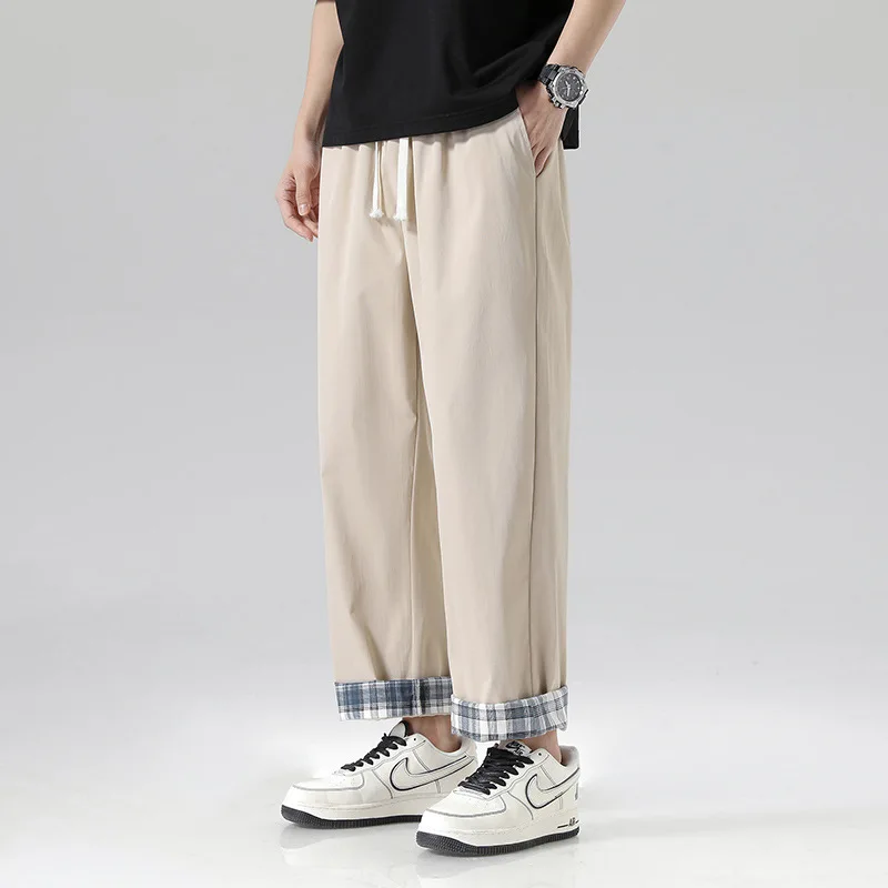 

Cargo Pants Men Spring Autumn Vintage Fashion Straight Casual Jogger Pants Overalls Solid Sweatpants Baggy Wrok Wide Leg Trouser