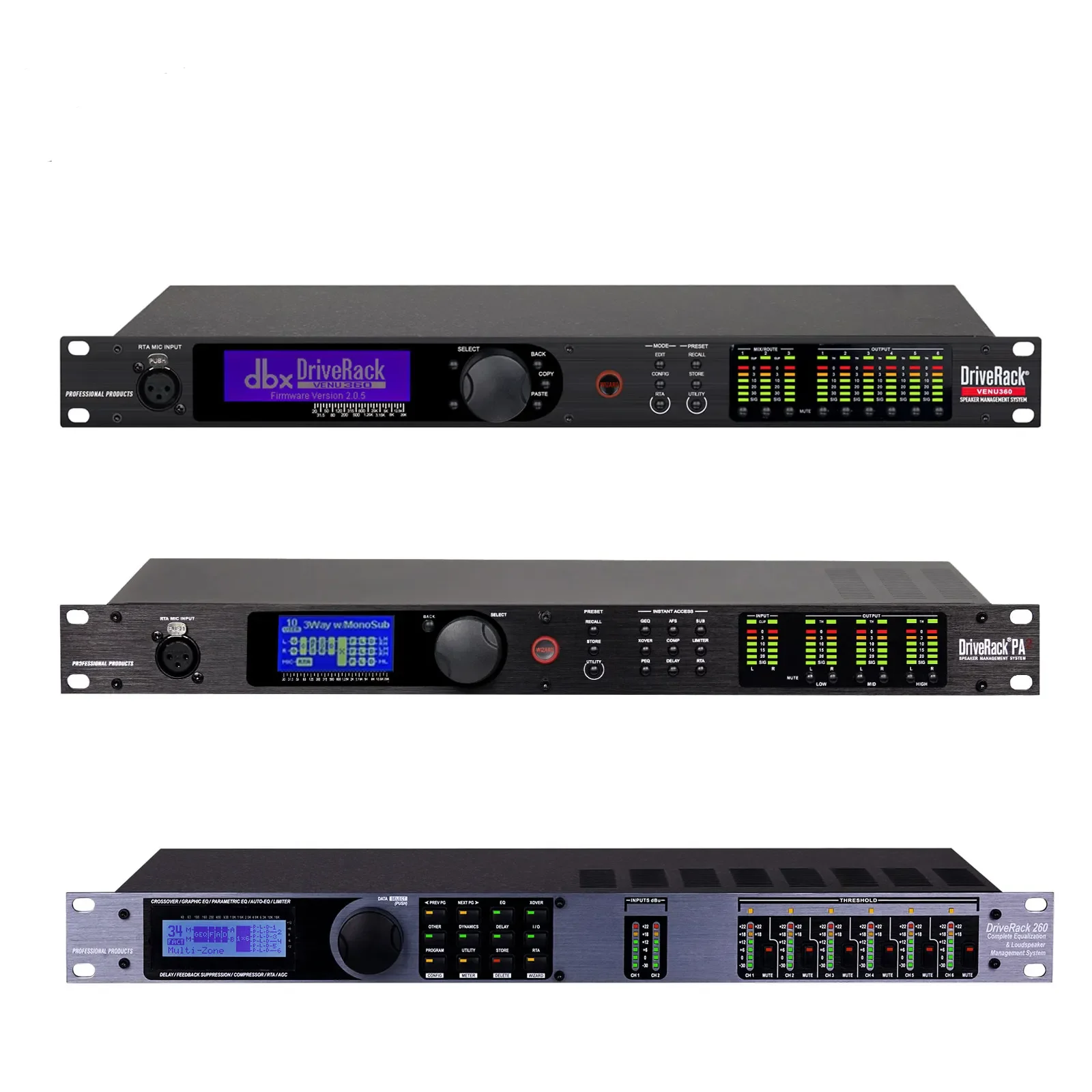 

DBX DriveRack Professional Digital Dsp Audio Processor PA2/260/360 Processor Management Speaker Audio Stage Sound Equipment