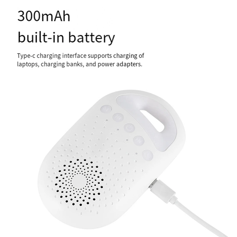 Portable Baby Sleep Machine White Noise Sound Machine For Baby Sleeping 26 Soothing Sounds USB Charging Cable