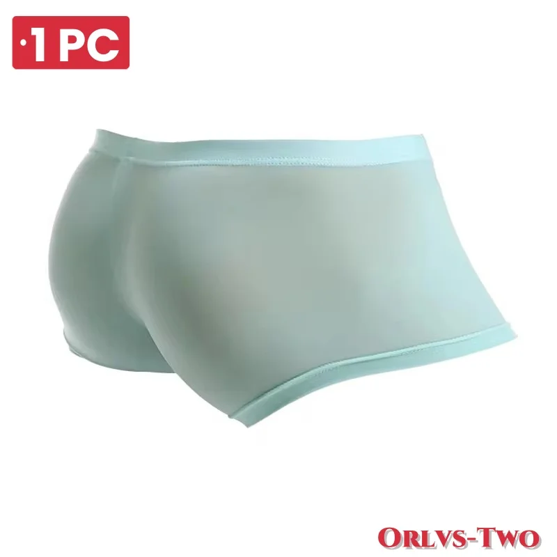 Men Panties Ice Silk Boxers Sexy Underwear Ultra-thin Boxer Shorts See Through Male Underpants Boxershorts