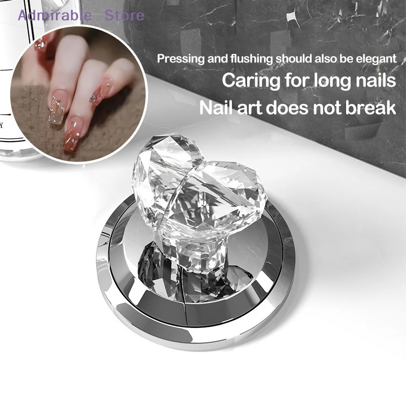 [W]Transparent Heart Shaped Toilet Press Creative Multi Functional Toilet Toilet Tank Button Flushing And Lifting Cap Assistant