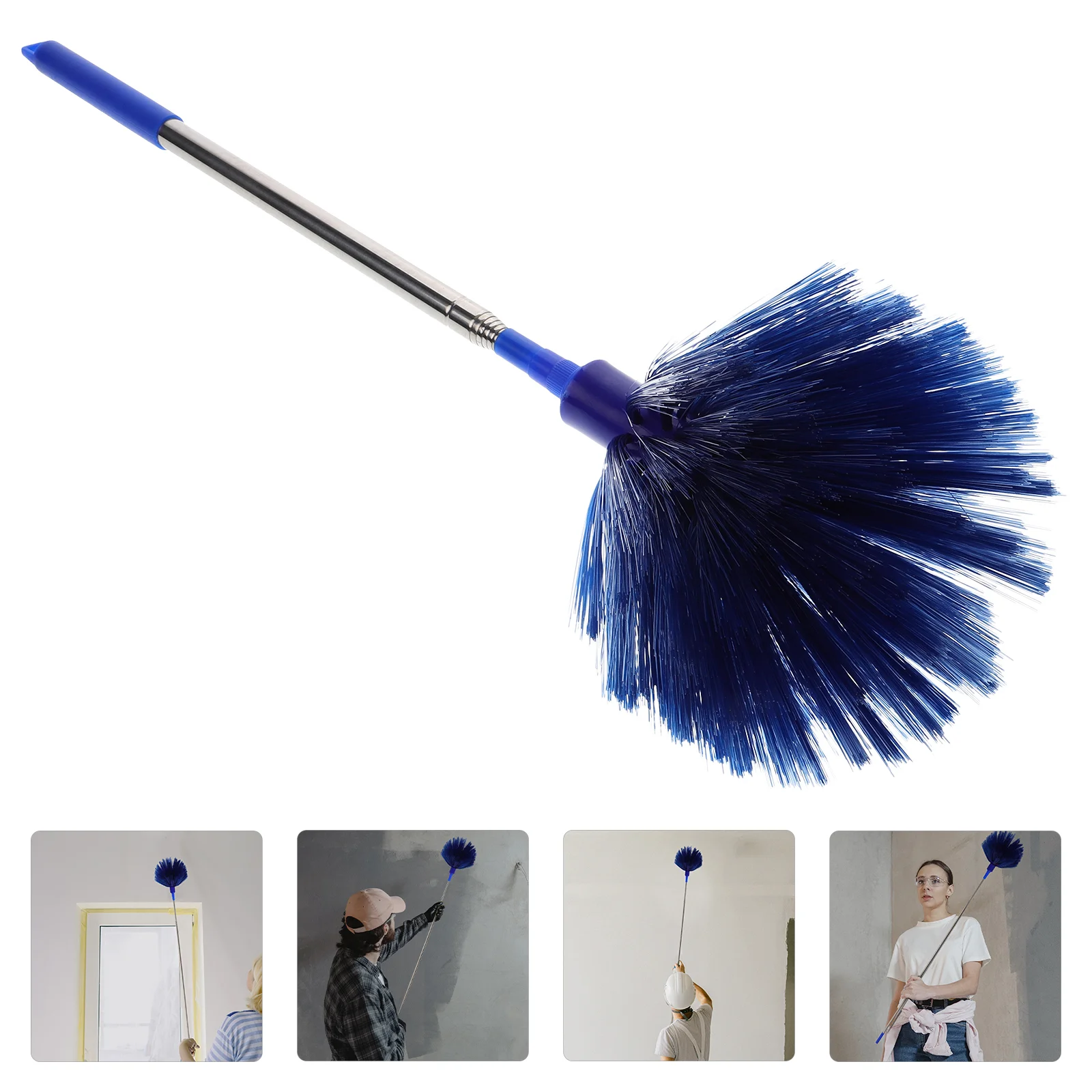 

Roof Cleaning Brush Spider Web Duster Telescopic Cobweb Ceiling Fan Cleaner Tool