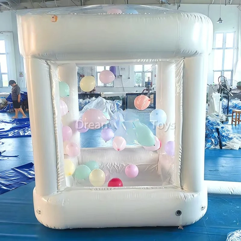 White Cash Cube Inflatable Cash Box Party Rental Money Booth Commercial Inflatable Cube Cash Grab Machine