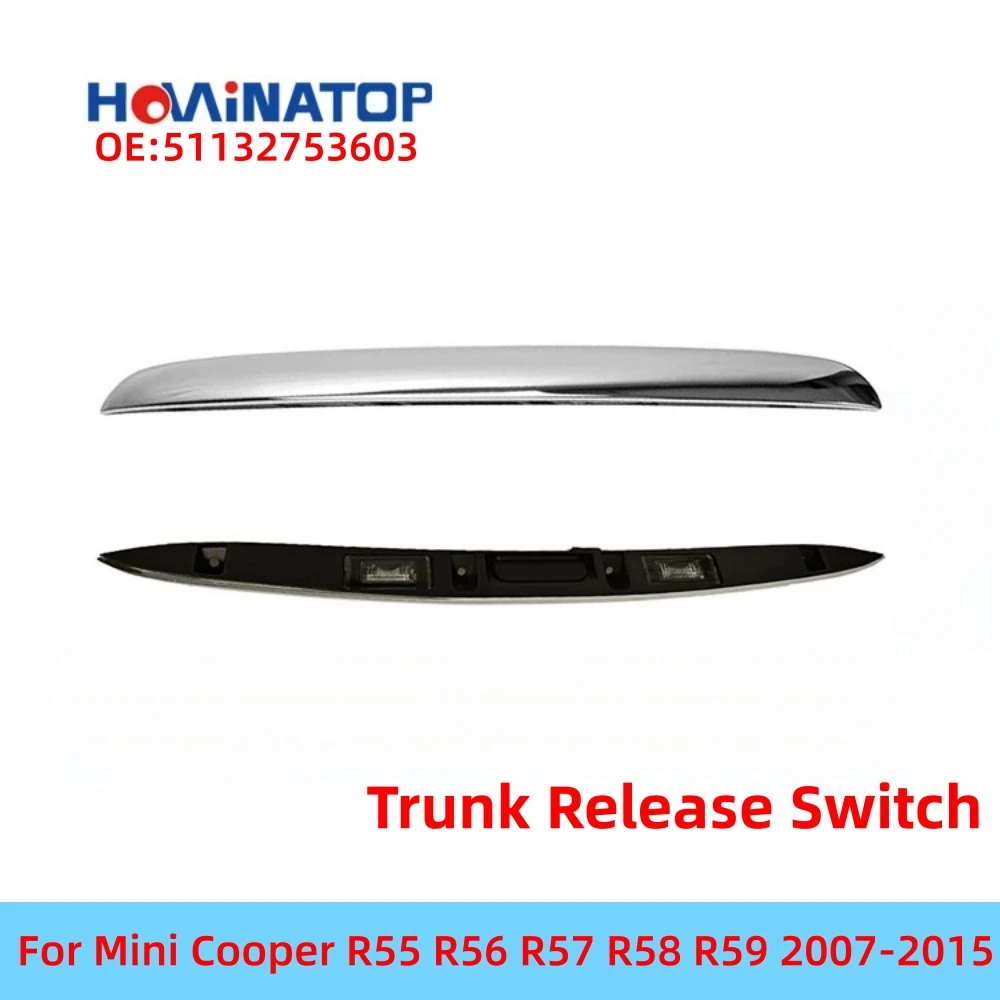 HOWINATOP 51132753603 Chrome Rear Tailgate Boot Release Handle Switch For Mini Cooper R55 R56 R57 R58 R59 07-15 OEM Replacement