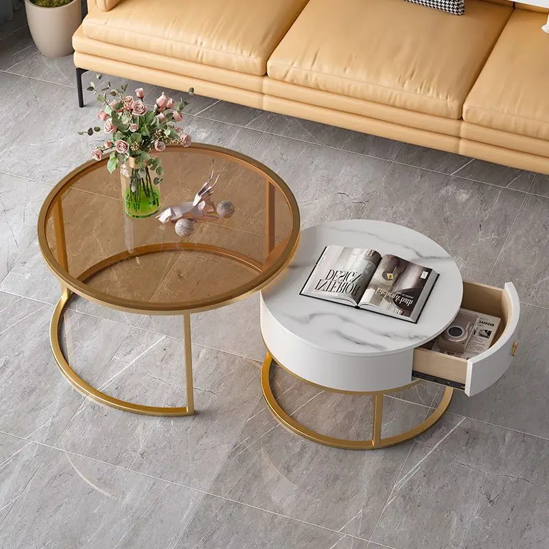 

Coffee table living room household light luxury coffee table modern simple high-end small apartment rock slab coffee table