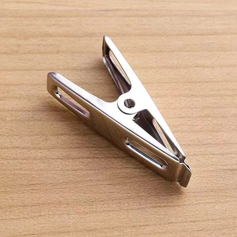 20pcs Stainless Steel Flat Mouth Clothespins, Binder Clips, Drying Hanger, Metal Clip Set, Metal Clothes Clips For Clothes Sock image 6