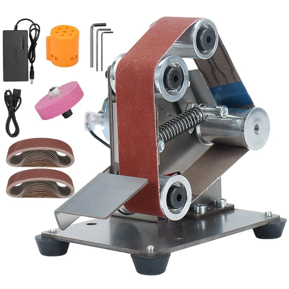 

7 Speed Electric Belt Sander Polishing Grinding Sharpener Adjustable DIY Power Sanding Machine Mini Bench Grinder Cutter Edges