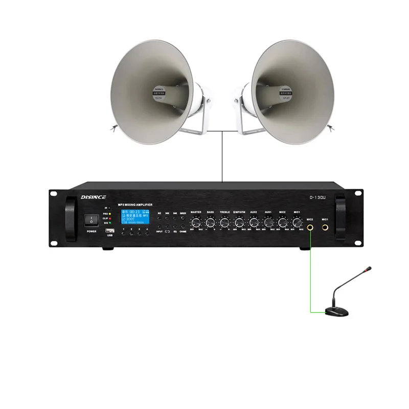 260W 블루투스 믹서 전력 증폭기 70V 100V 4Ω-16Ω 출력