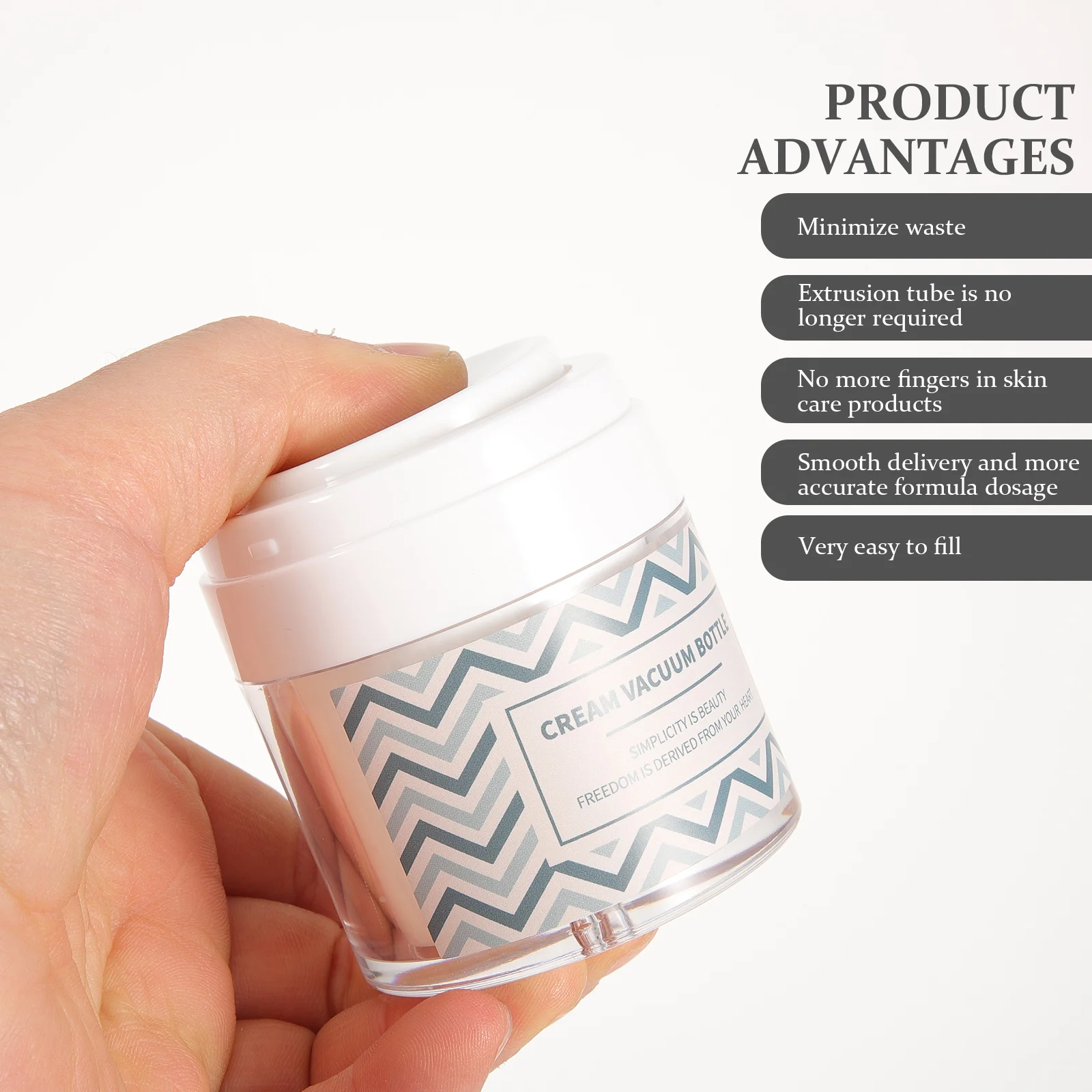 

2Pcs Vacuum Jar Lotion Container 30g Travel Size Plastic Bottles Refillable Cream Dispenser Skincare Samples Empty