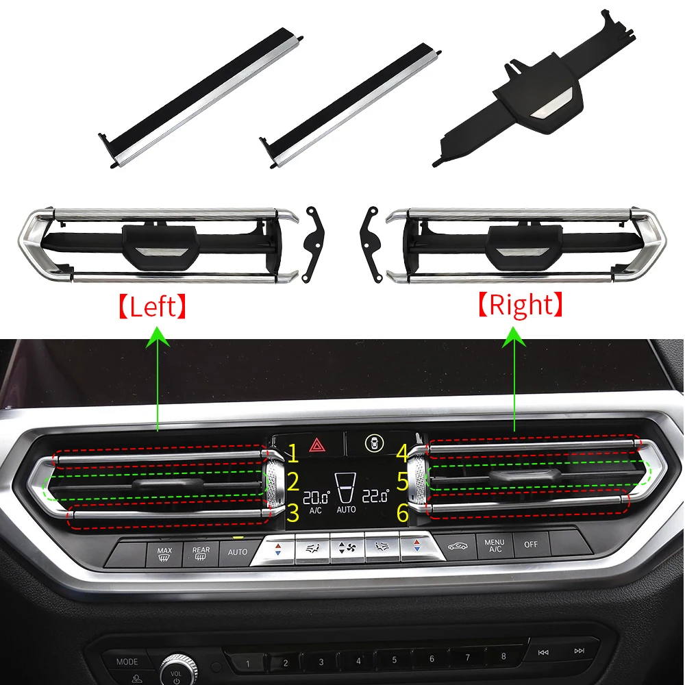 For BMW G20 G29 G01 Car Front Air Vent Grille Clip Trim Parts A/C Outlet Repair Kits For BMW 3 Series 320 323 X3 Z4 64119855415
