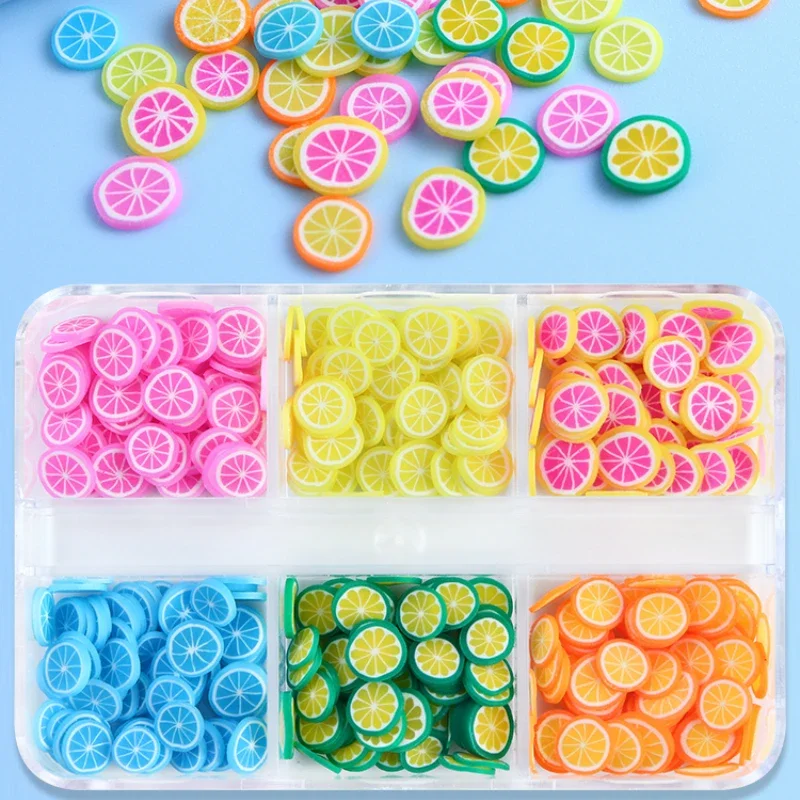 Fruit Polymer Clay Slices Epoxy Resin Molds Shaker Fillers Summer Orange Lemon Slime Flakes DIY Pendant Jewelry Making Materials