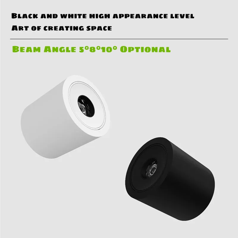 

Surface mounted LED spotlights Small Angle focus 5°8°10° Aluminum downlight Ceiling light Living room study wine cabinet lightin