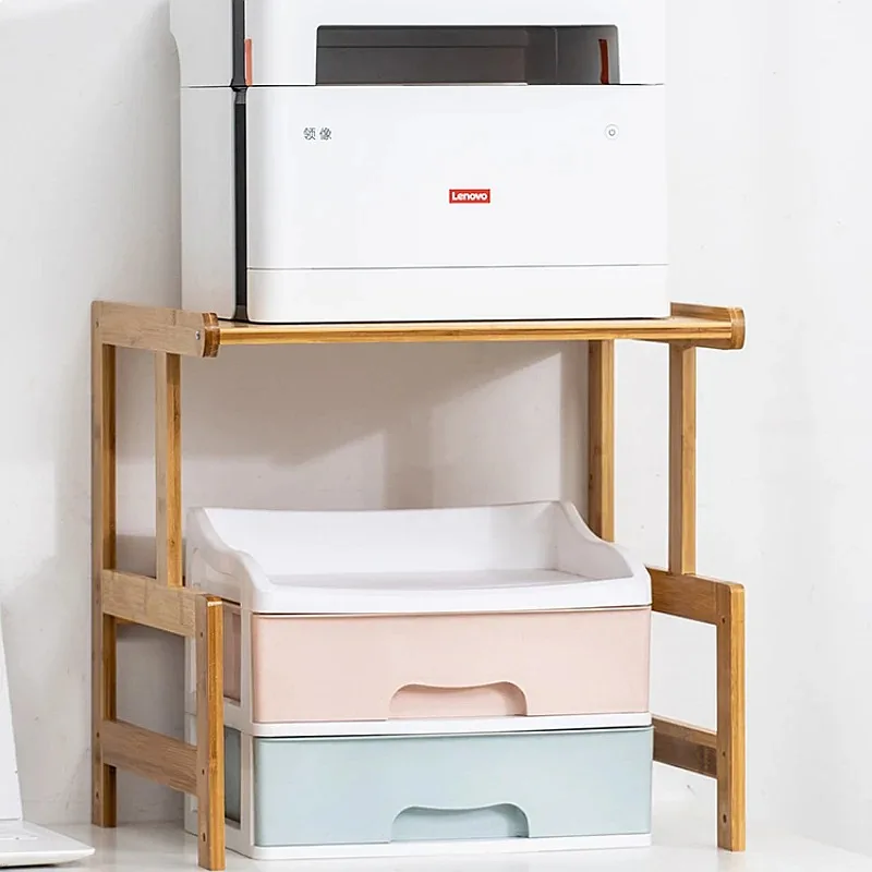 Printer Stand with File Organizer, Multifunctional Storage Cabinet for Home Office Desk Supplies