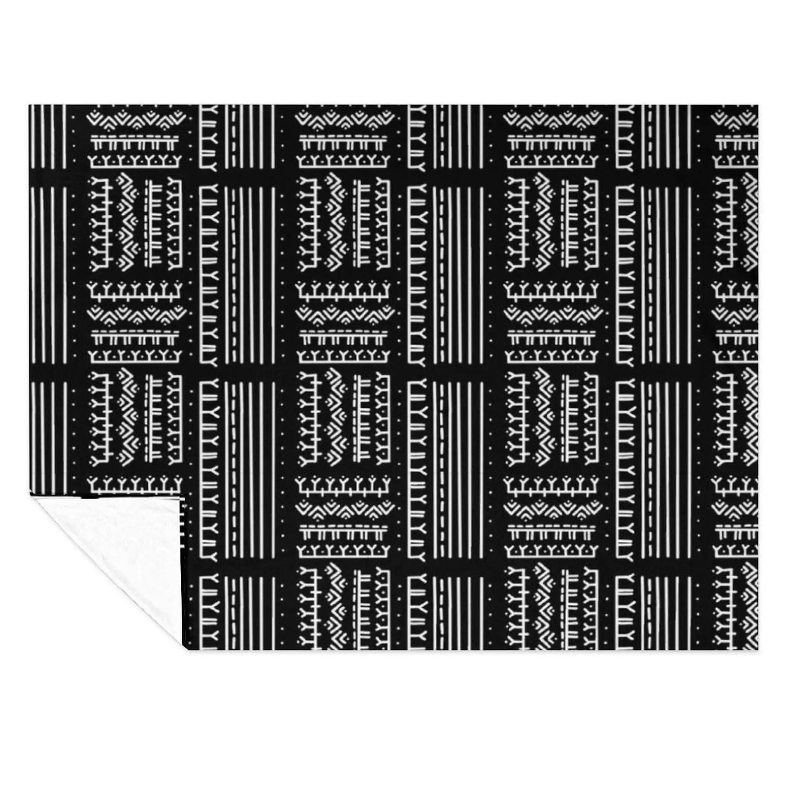 

Inuit Tattoo Pattern White on Black Throw Blanket For Decorative Sofa Hairy funny gift Luxury Throw Blankets