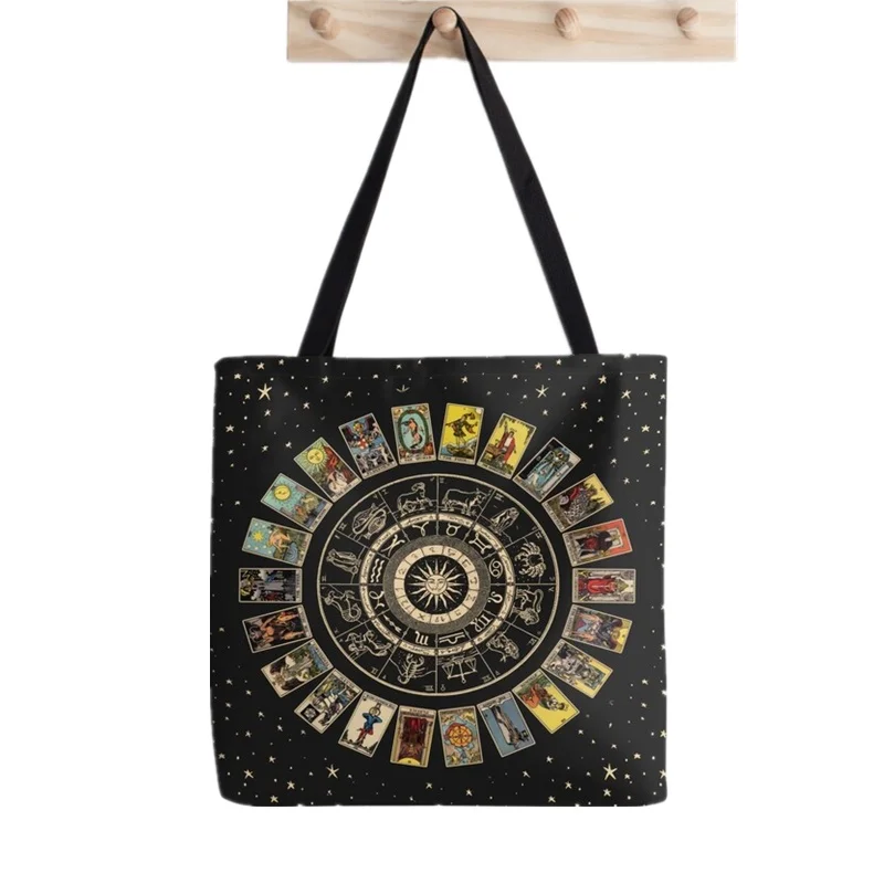 Shopper The Major Arcana of Tarot printed Tote Bag women Harajuku shopper handbag girl Shoulder shopping bag Lady Canvas Bag