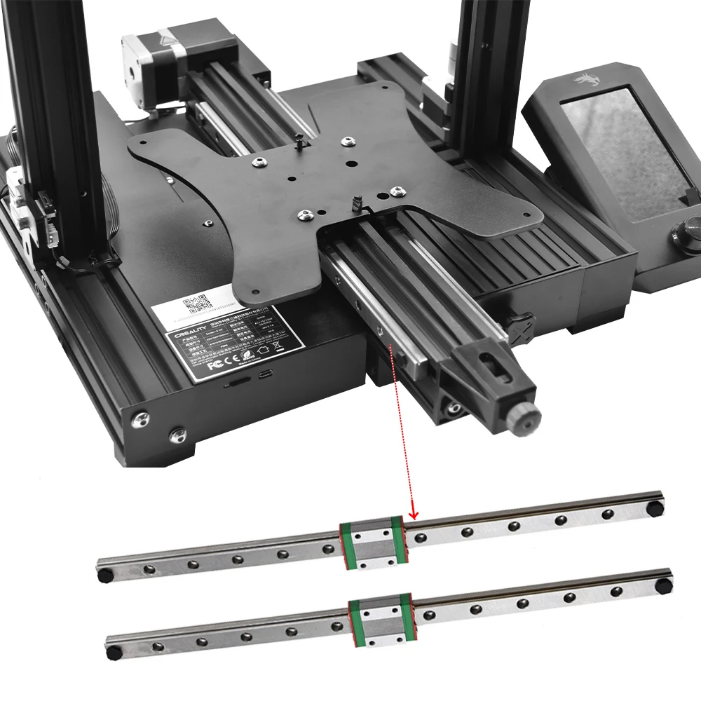 Ender3 Y 축 리니어 레일 가이드 업그레이드 키트 MGN12H 스테인레스 스틸 가이드 웨이 슬라이더 Ender3/V2/Pro 용으로 부드러운 속도 향상