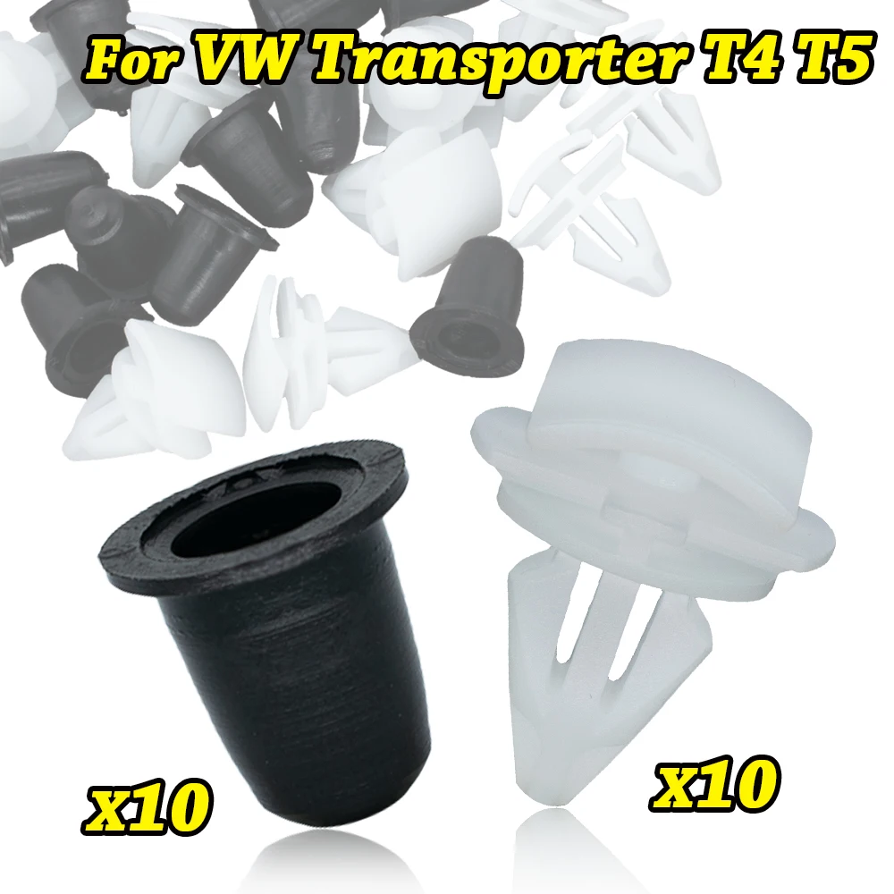 10x For VW Transporter T4 T5 Trim Panel Card Interior Clips Carpet Roof Lining Rubber Grommets Retainer Kit Auto Replacement