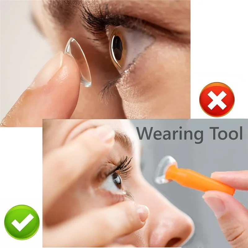 Hlzs-para ferramenta de inserção de lentes de contato duro, 10 pacotes, aplicador sem ventilação para lentes esclerais, rgp e olhos protéticos