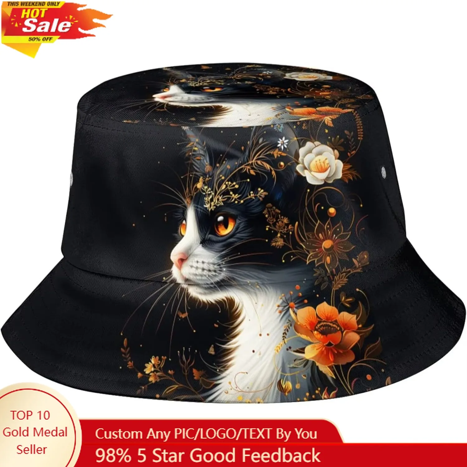 

Bucket Hat for Women Men Funny Halloween Hats Packable Outdoor Fisherman Hats Caps Unisex