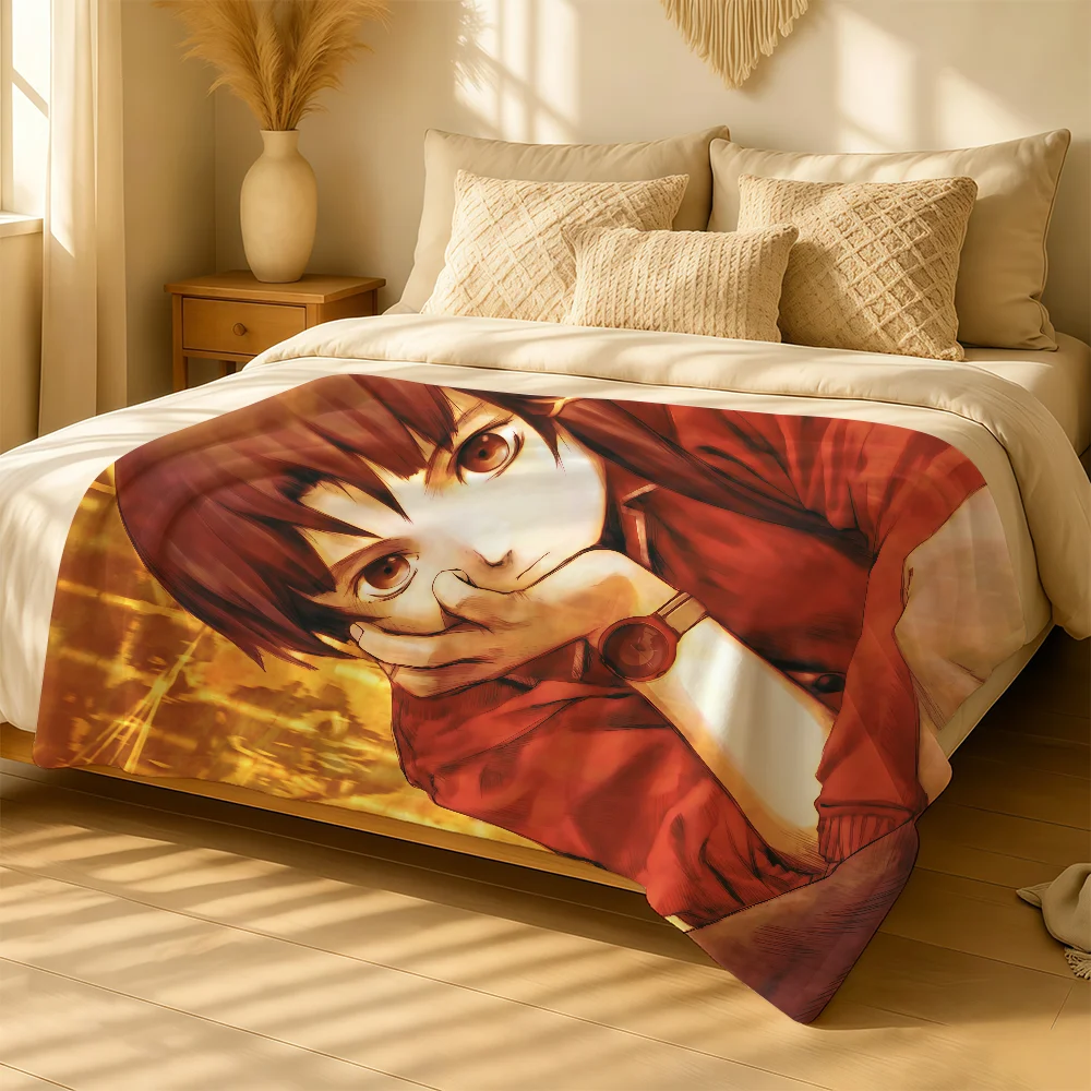 Anime Serial Experiments Lain Blanket For Soft Warm Knee For Bedroom Living Room Bed Sofa Camping Picnic Office Gift