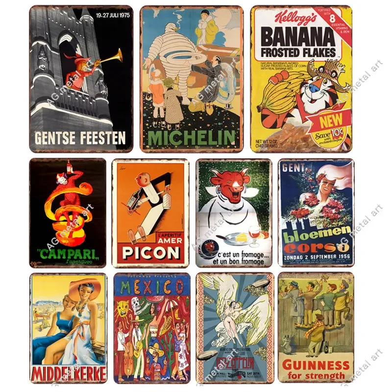 

Оловянная табличка с мультипликационным персонажем, домашний декор, печатная живопись, потертый винтажный металлический жестяной знак, настенная панель для гаража, плакат, украшение